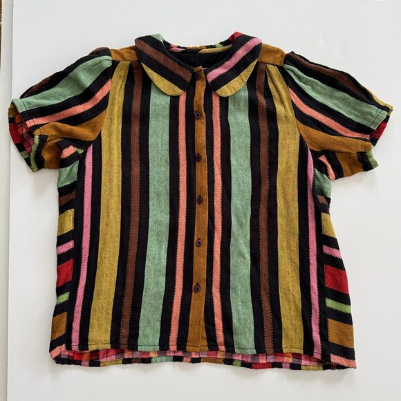 Ace & Jig Tops - Ace & Jig Dottie Blouse in Delight, Size Medium